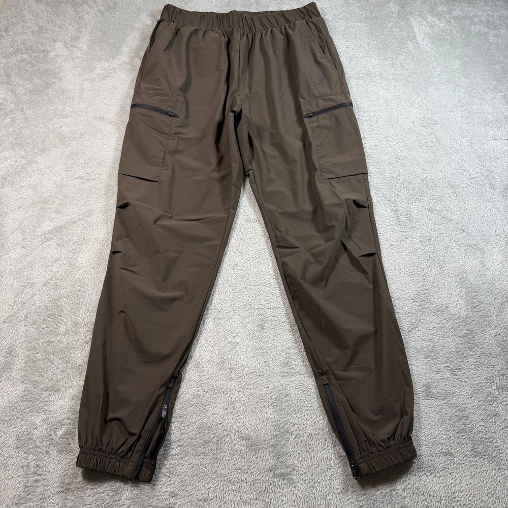 ASRV Tetra-Lite Standard Zip Jogger Mens Medium Brown Cargo Gym DSG-0656